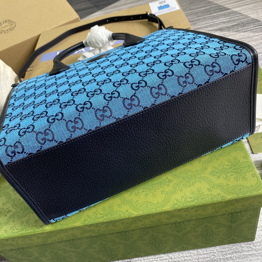 Gucci GG Small Tote Bag Shoulder Bag 659983 Blue